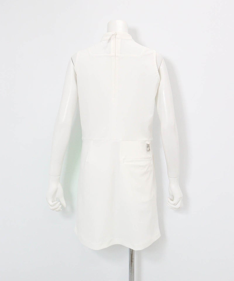 シアー切替撥水ノースリワンピース(ホワイト)後ろ