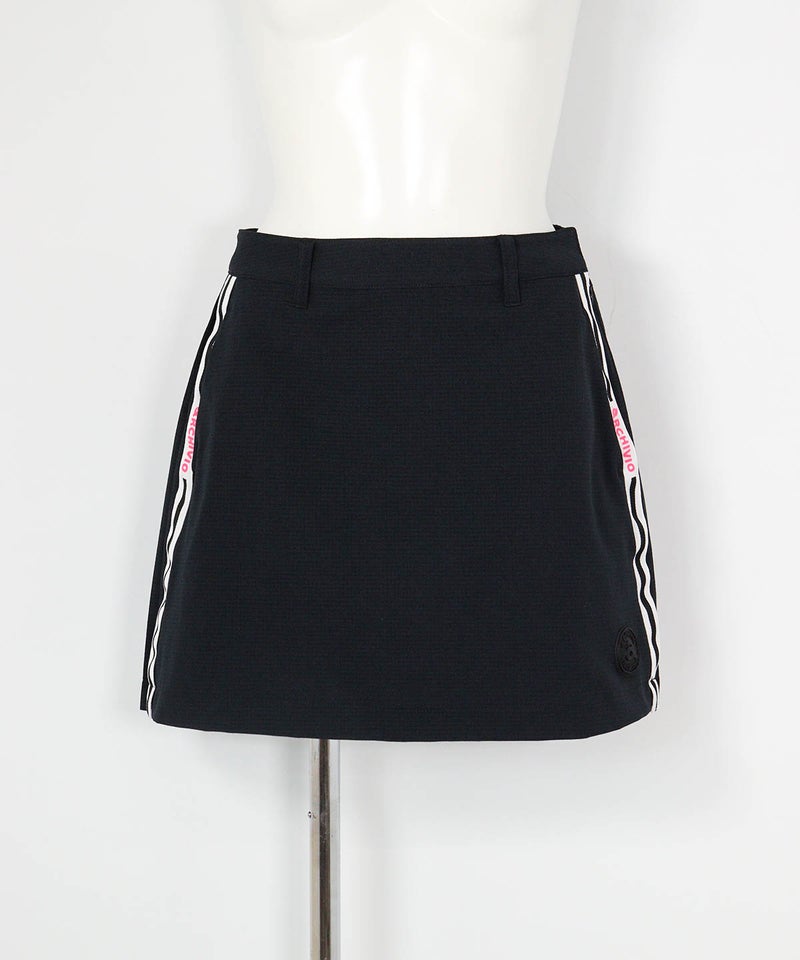パックプリーツ通気速乾スカート(ブラック)前