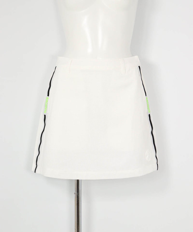 パックプリーツ通気速乾スカート(ホワイト)前