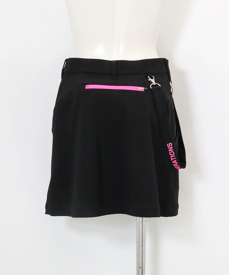 マーカー付き撥水フレアスカート(ブラック)後ろ