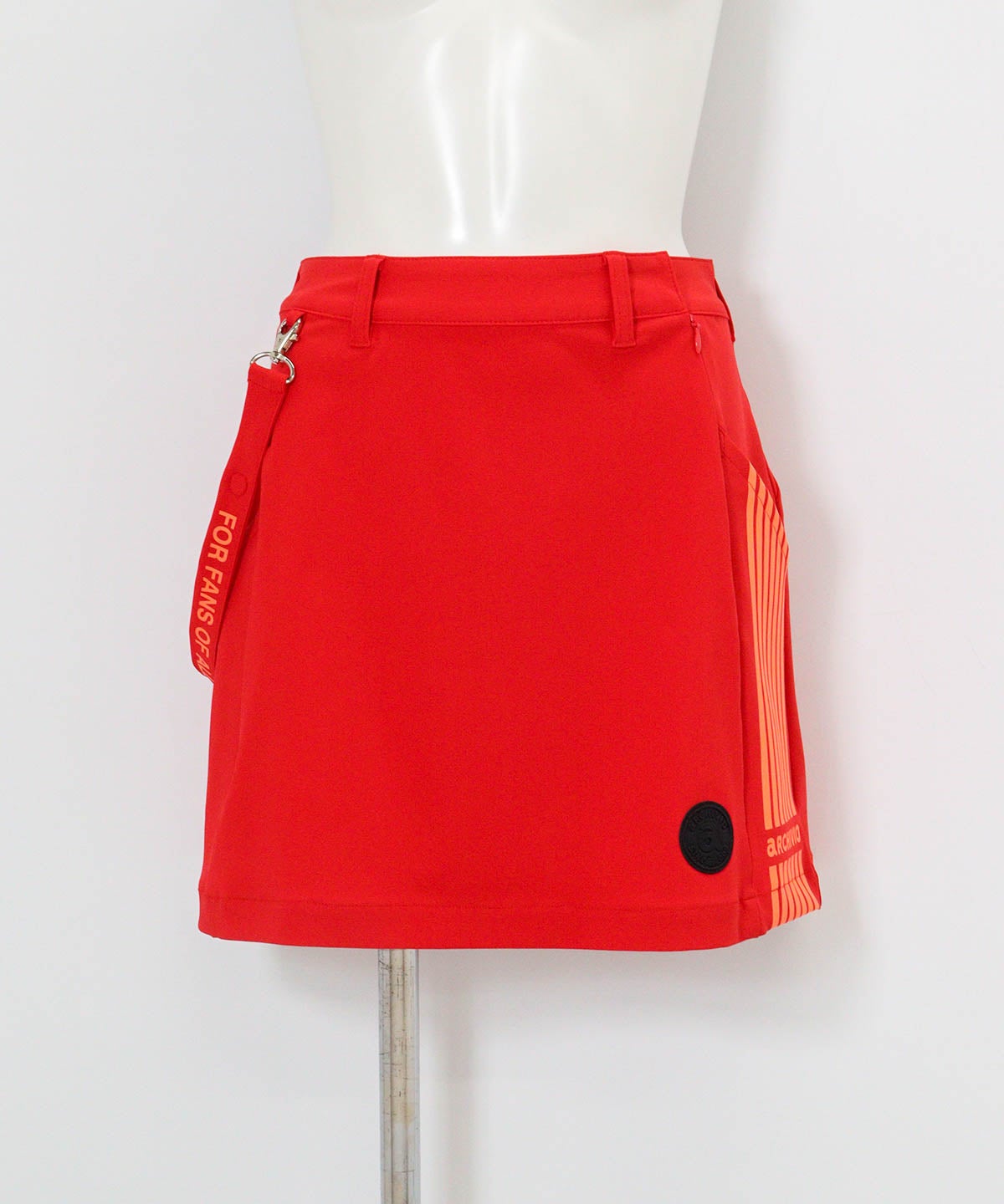 マーカー付き撥水フレアスカート(レッド)前