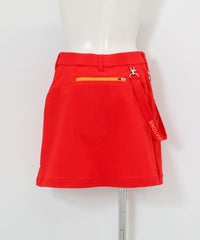 マーカー付き撥水フレアスカート(レッド)後ろ