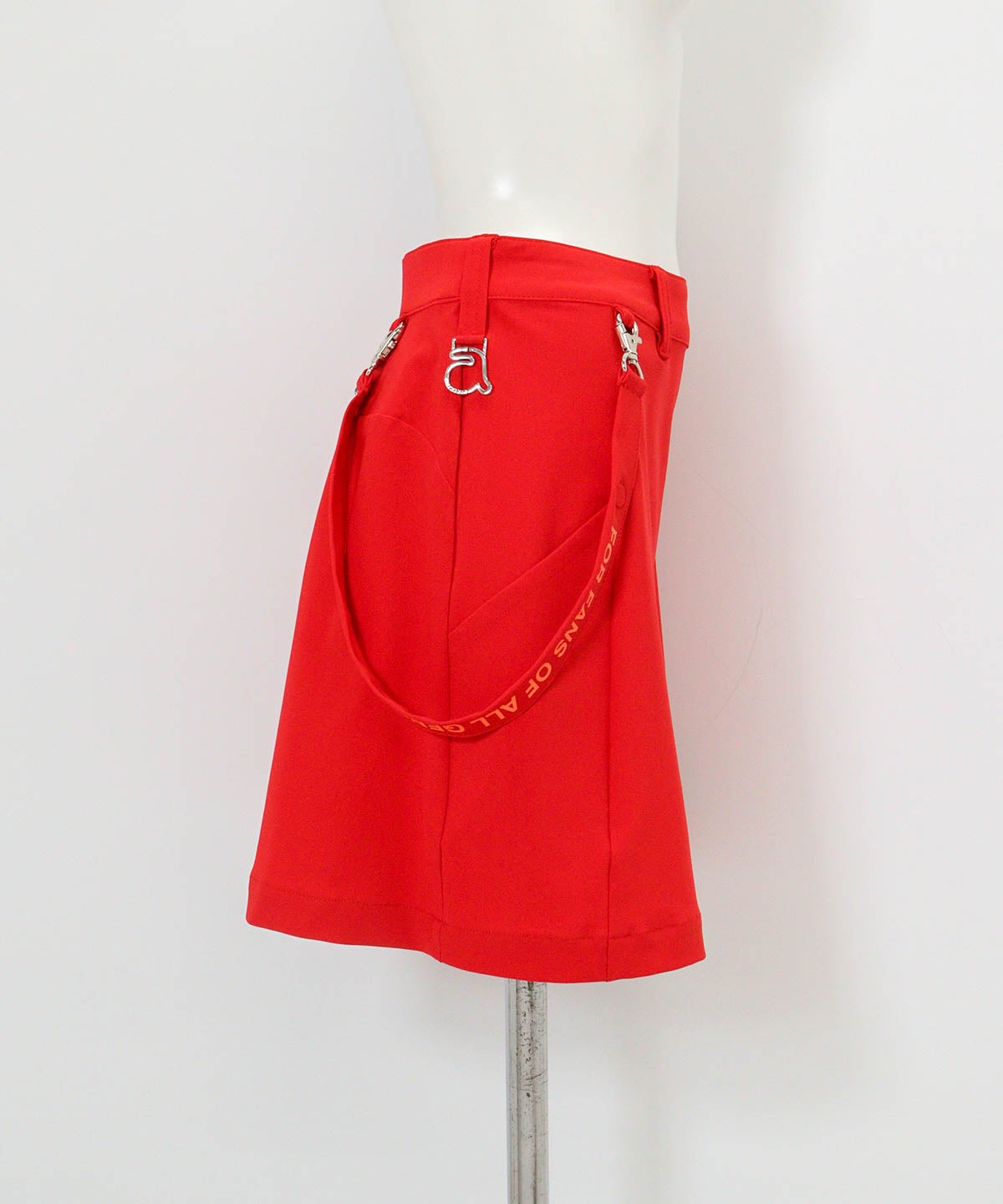 マーカー付き撥水フレアスカート(レッド)横