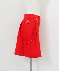 マーカー付き撥水フレアスカート(レッド)横