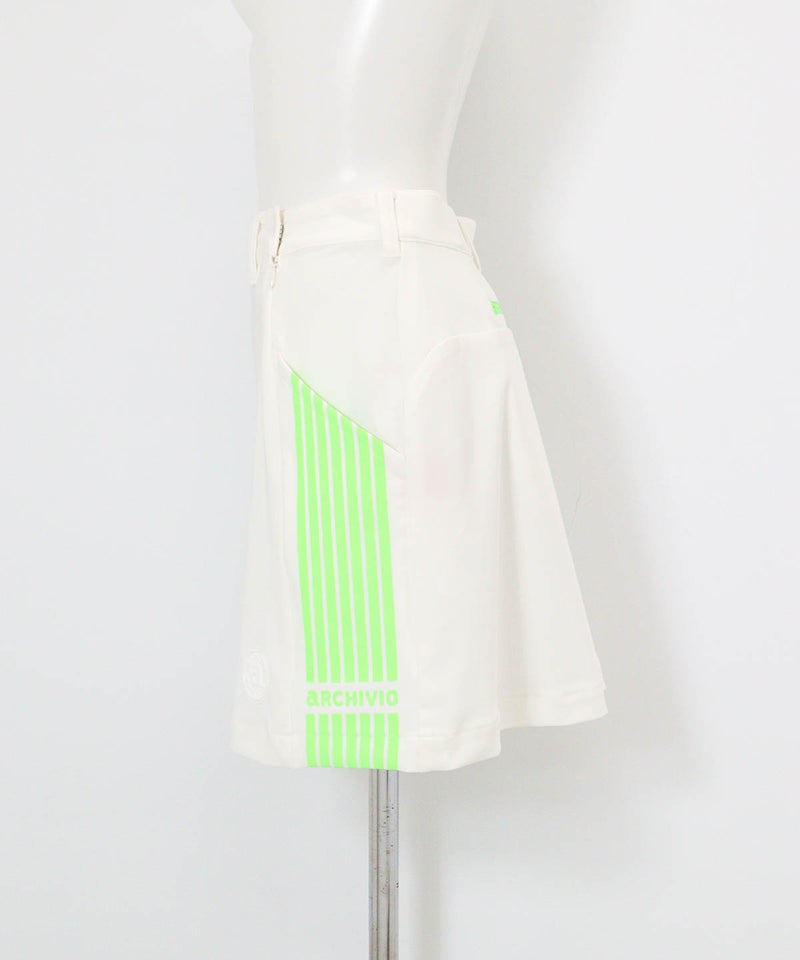 マーカー付き撥水フレアスカート(ホワイト)横