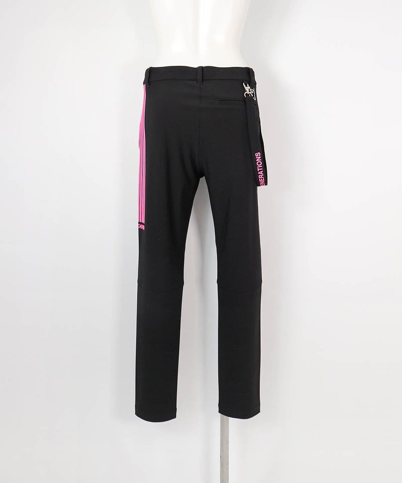 マーカー付きライン撥水パンツ(ブラック)後ろ