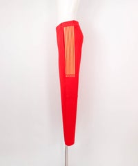 マーカー付きライン撥水パンツ(レッド)横