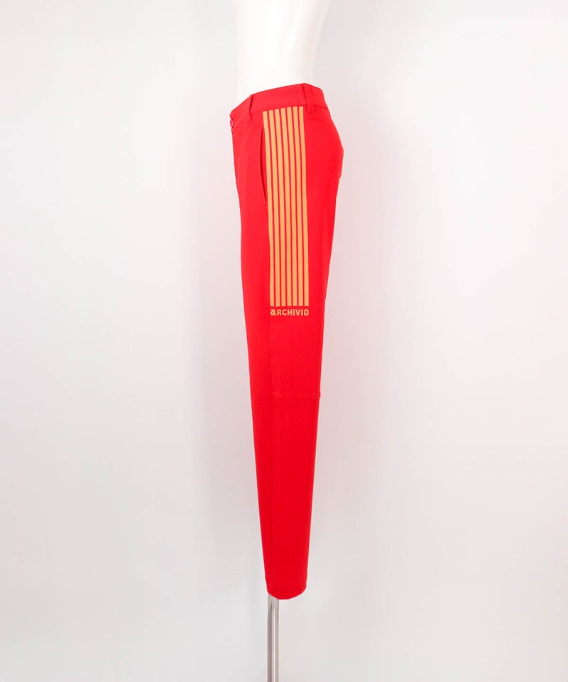 マーカー付きライン撥水パンツ(レッド)横