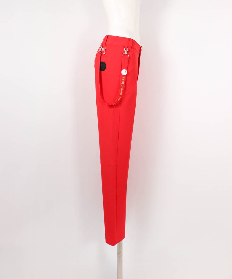 マーカー付きライン撥水パンツ(レッド)横