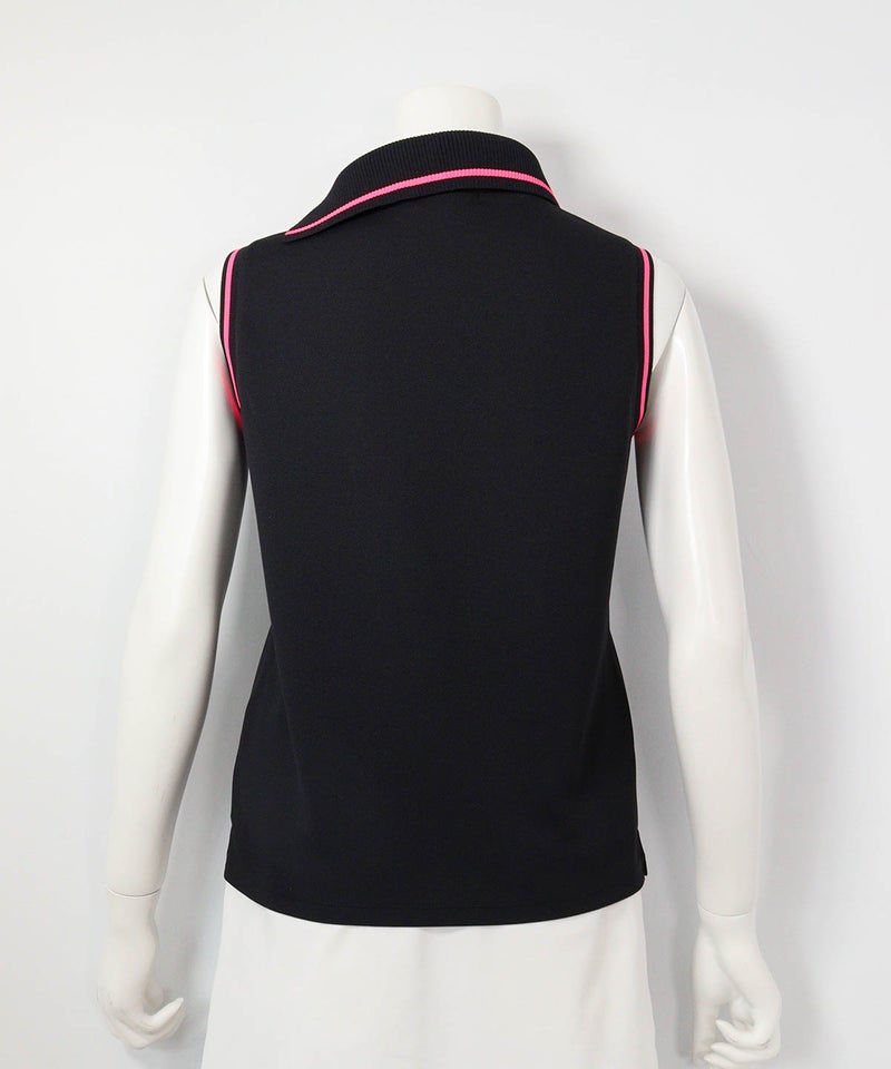 アシメ襟UV速乾ノースリプルオーバー(ブラック)後ろ