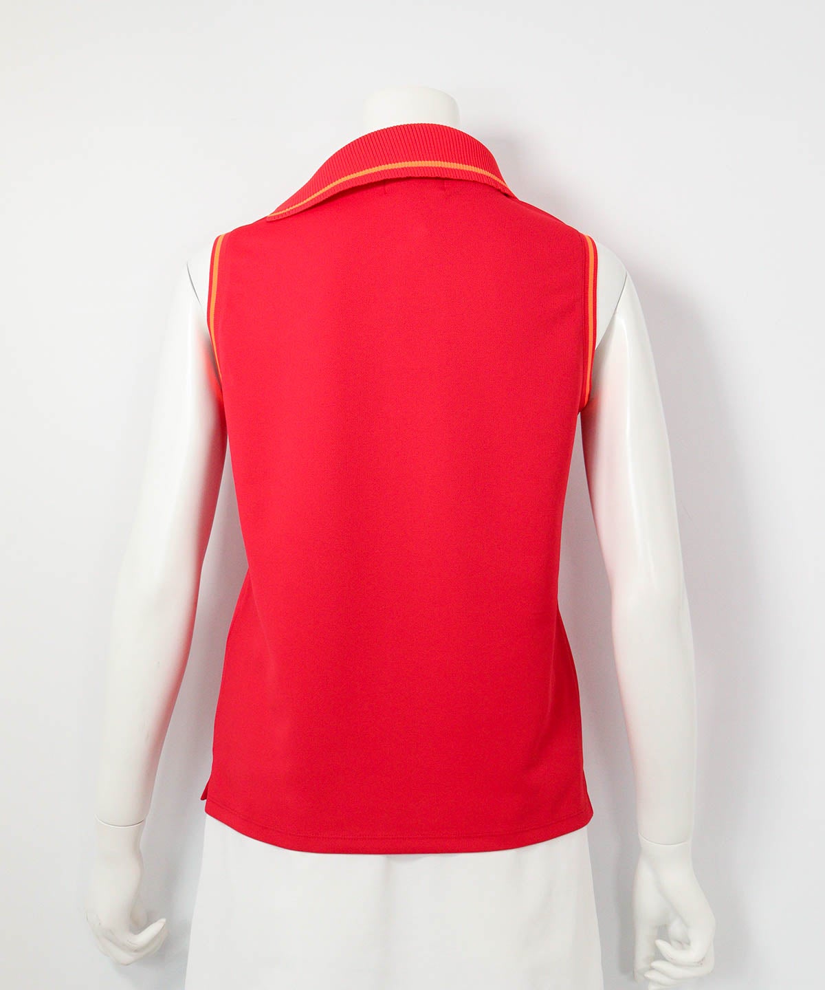 アシメ襟UV速乾ノースリプルオーバー(レッド)後ろ