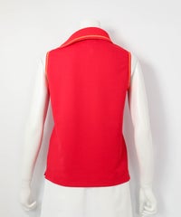 アシメ襟UV速乾ノースリプルオーバー(レッド)後ろ