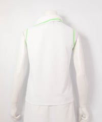 アシメ襟UV速乾ノースリプルオーバー(ホワイト)後ろ