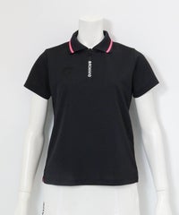 UV速乾ロゴジップポロシャツ(ブラック)前