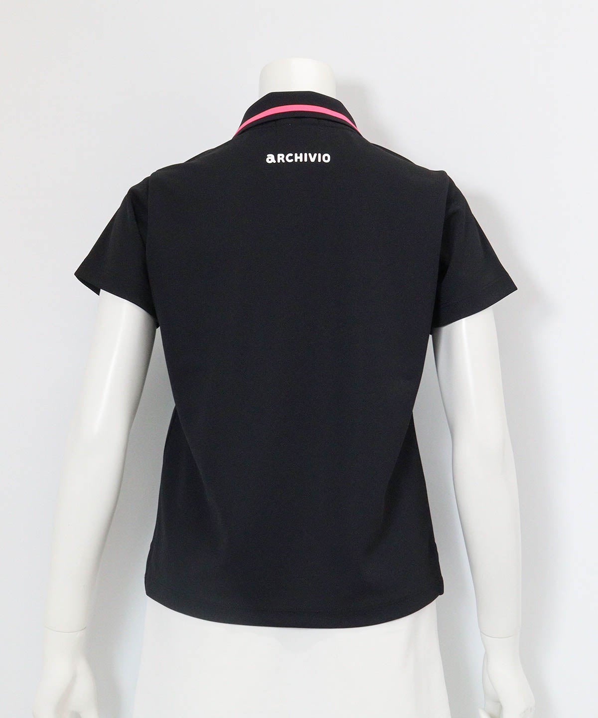 UV速乾ロゴジップポロシャツ(ブラック)後ろ