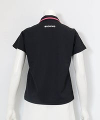 UV速乾ロゴジップポロシャツ(ブラック)後ろ