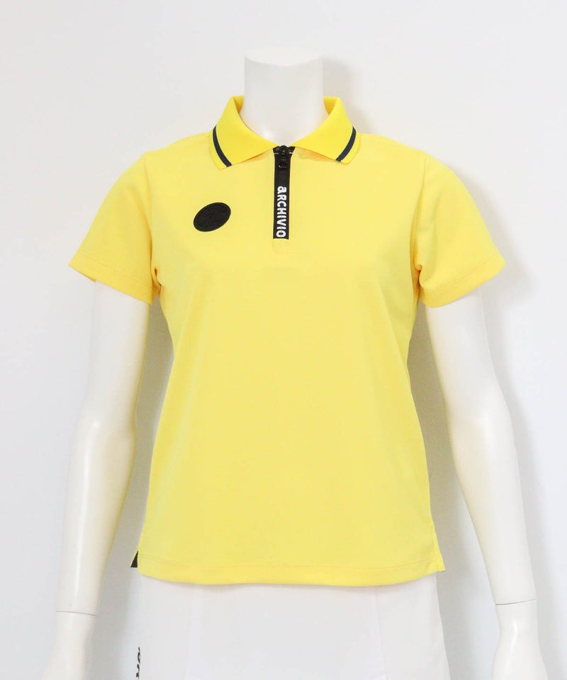 UV速乾ロゴジップポロシャツ(イエロー)前