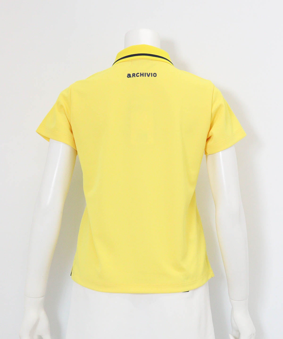 UV速乾ロゴジップポロシャツ(イエロー)後ろ