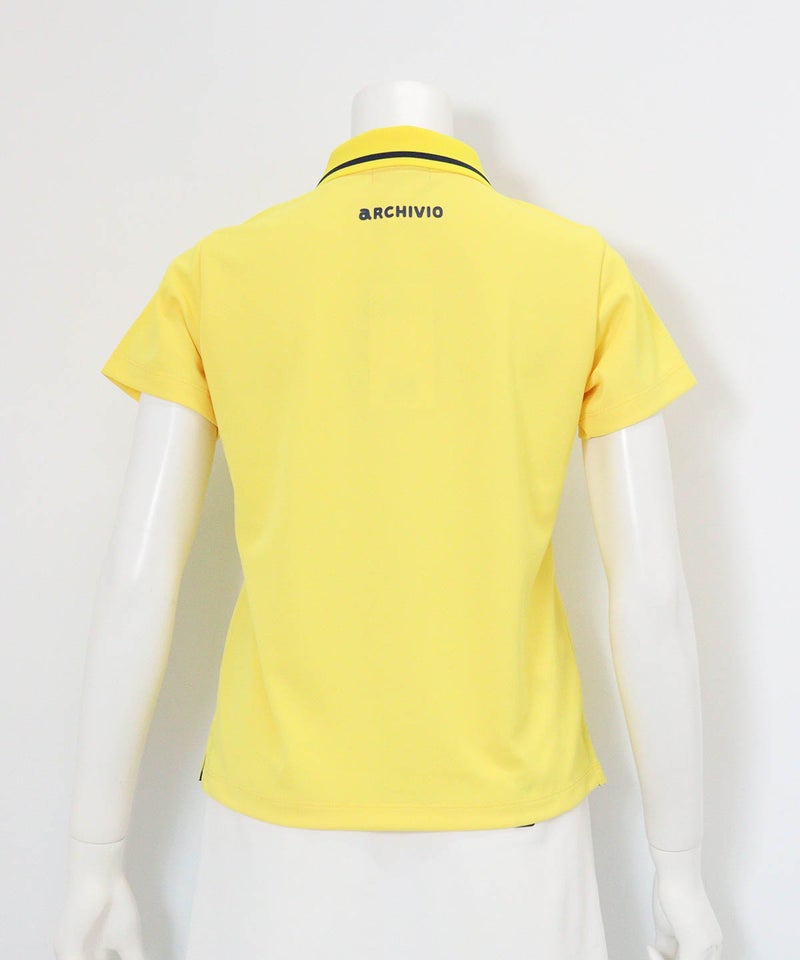 UV速乾ロゴジップポロシャツ(イエロー)後ろ