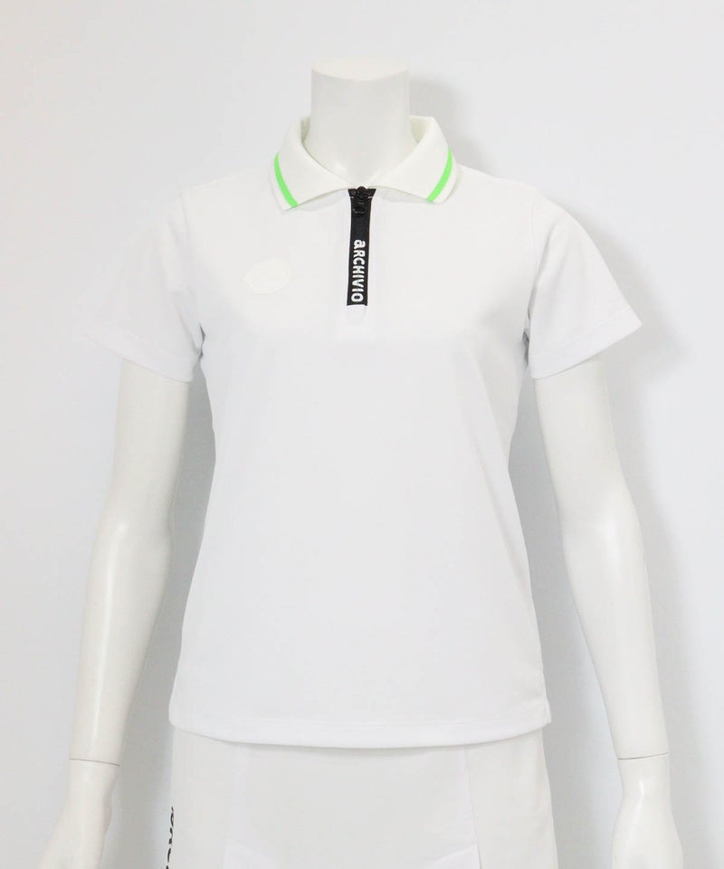 UV速乾ロゴジップポロシャツ(ホワイト)前