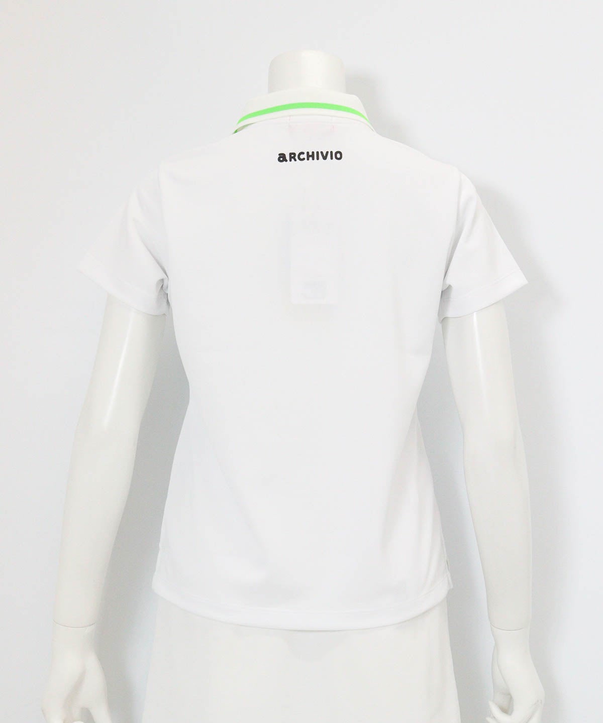 UV速乾ロゴジップポロシャツ(ホワイト)後ろ