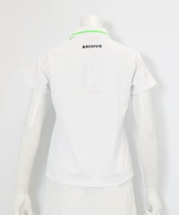 UV速乾ロゴジップポロシャツ(ホワイト)後ろ