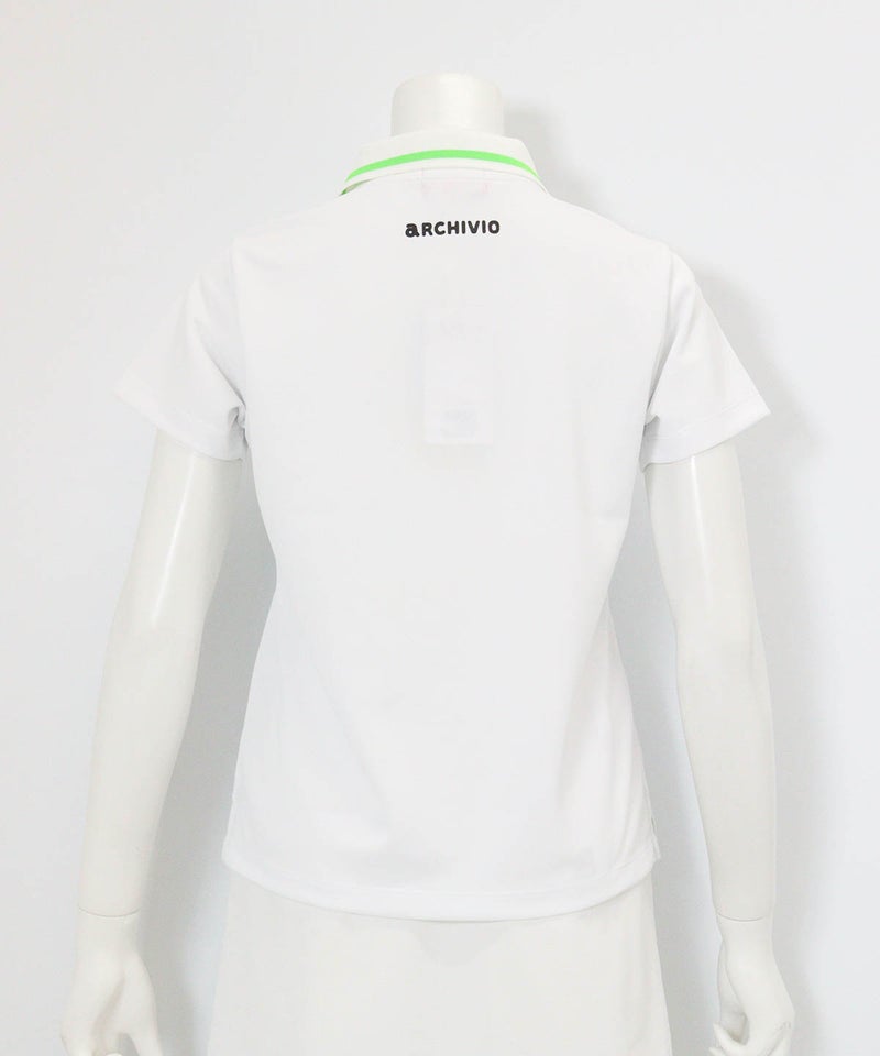 UV速乾ロゴジップポロシャツ(ホワイト)後ろ