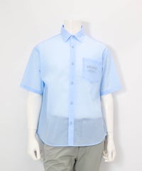 【メンズ】撥水冷感シアーシャツ(ライトブルー)前