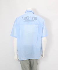 【メンズ】撥水冷感シアーシャツ(ライトブルー)後ろ