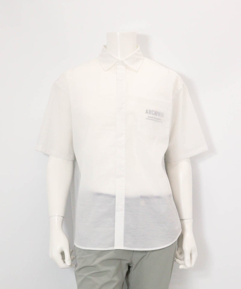 【メンズ】撥水冷感シアーシャツ(ホワイト)前
