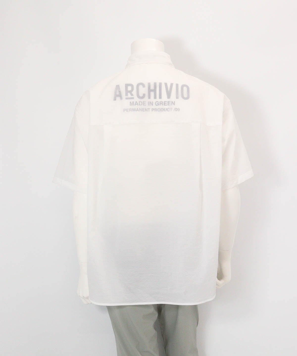 【メンズ】撥水冷感シアーシャツ(ホワイト)後ろ