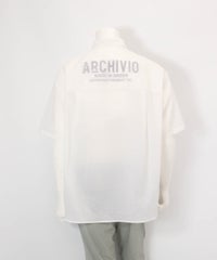 【メンズ】撥水冷感シアーシャツ(ホワイト)後ろ