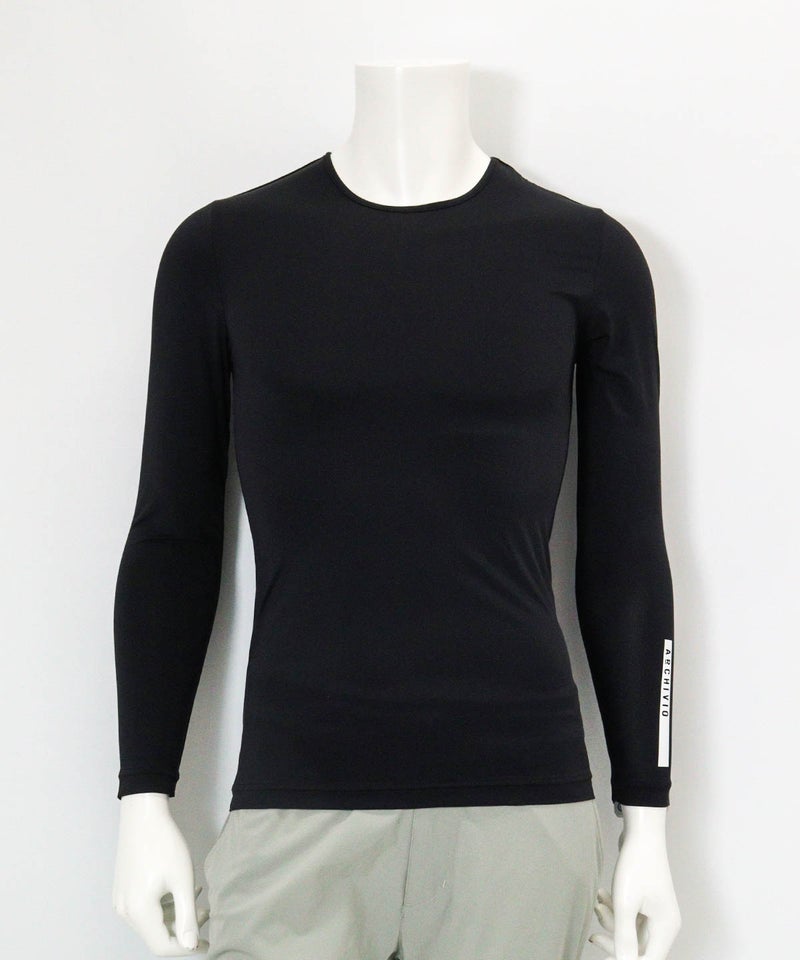 【メンズ】UV冷感クルーネックインナー(ブラック)前