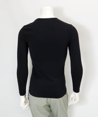 【メンズ】UV冷感クルーネックインナー(ブラック)後ろ