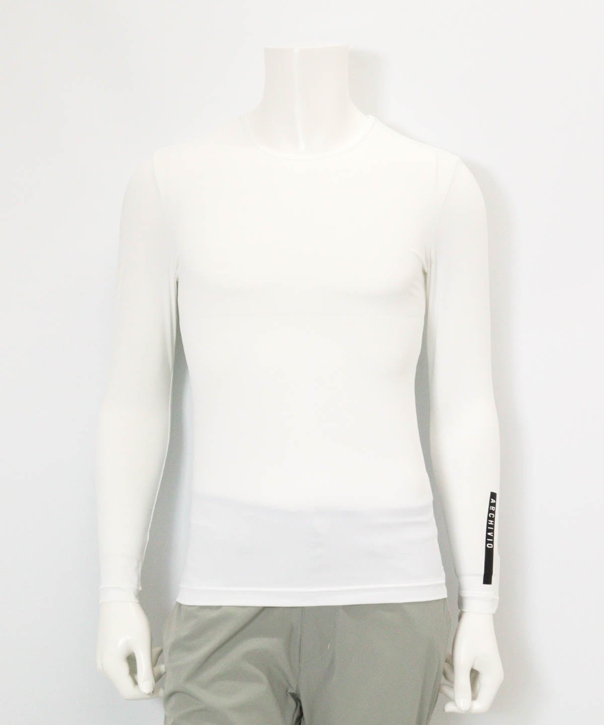 【メンズ】UV冷感クルーネックインナー(ホワイト)前