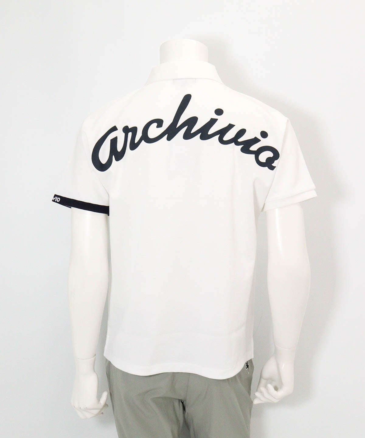 【メンズ】UV速乾ドルマンポロシャツ(ホワイト)後ろ