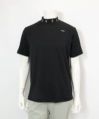 【メンズ】ネック刺繍UV速乾プルオーバー(ブラック)前