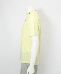 【メンズ】ネック刺繍UV速乾プルオーバー(イエロー)横