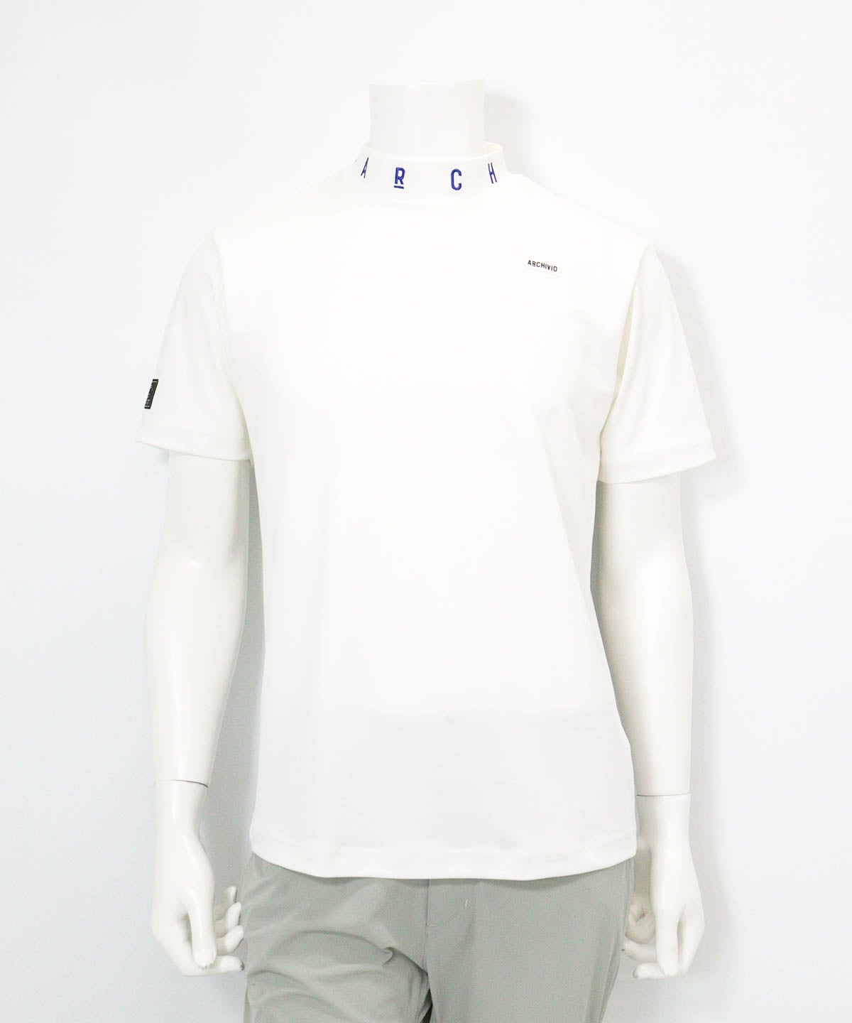 【メンズ】ネック刺繍UV速乾プルオーバー(ホワイト)前