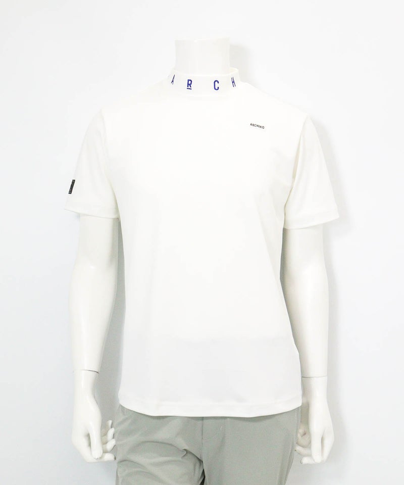 【メンズ】ネック刺繍UV速乾プルオーバー(ホワイト)前