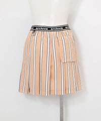 ストライプ柄速乾プリーツスカート(ベージュ)後ろ