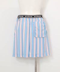 ストライプ柄速乾プリーツスカート(ブルー)後ろ