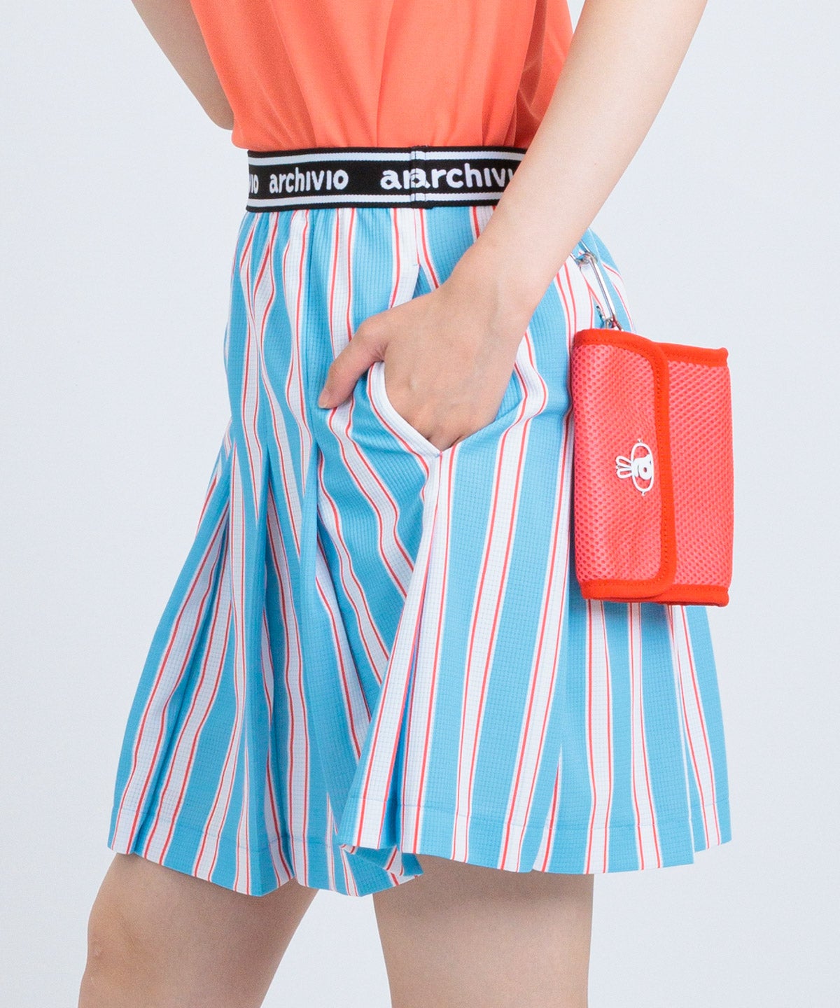 ストライプ柄速乾プリーツスカート|アルチビオ - ゴルフウェアや婦人服通販