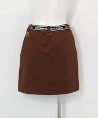 UV速乾パイピングラインスカート(ブラウン)後ろ