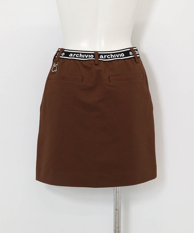 UV速乾パイピングラインスカート(ブラウン)後ろ