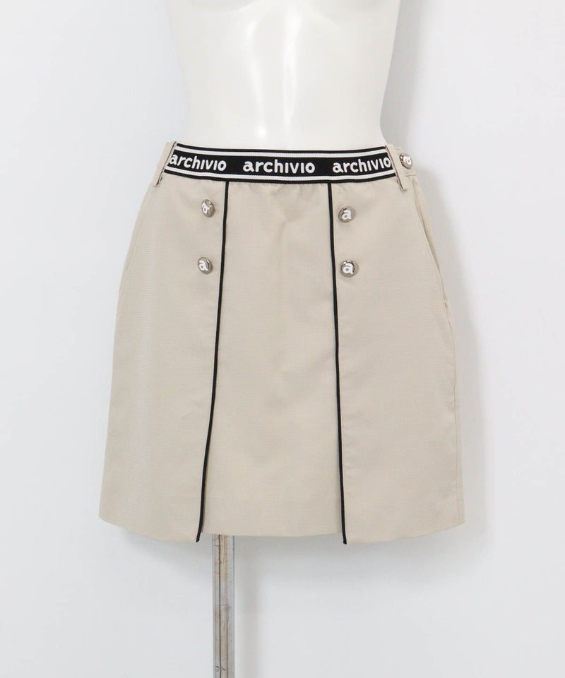 UV速乾パイピングラインスカート(ベージュ)前