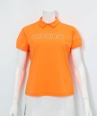 立体スリーブ襟付きプルオーバー(オレンジ)前