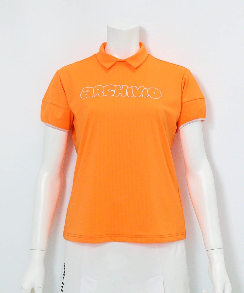 立体スリーブ襟付きプルオーバー(オレンジ)前