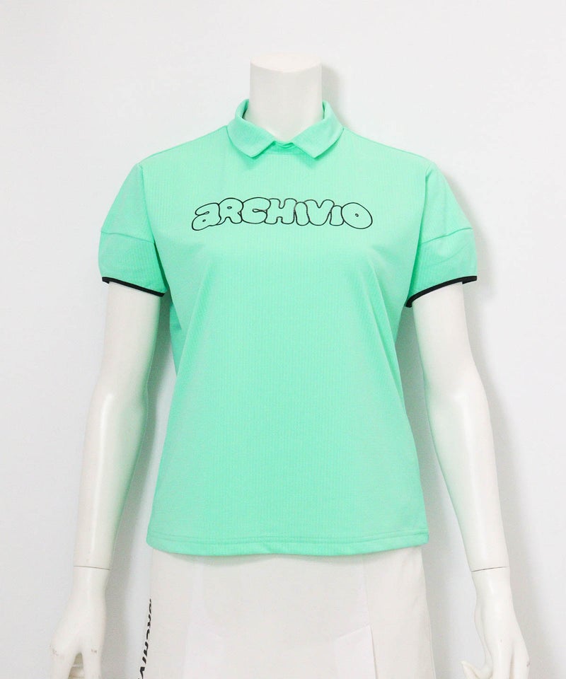 立体スリーブ襟付きプルオーバー(ライトグリーン)前