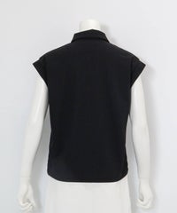 UV速乾ジップ襟プルオーバー(ブラック)後ろ